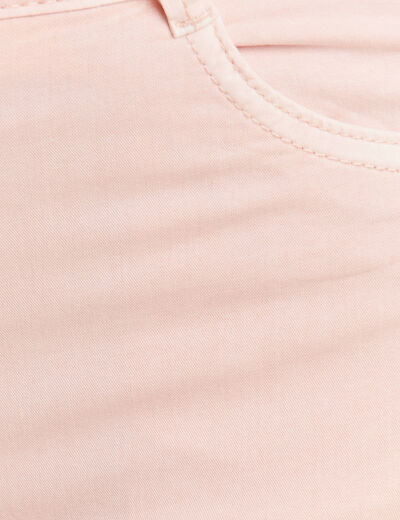 Pantacourt ajusté taille basse rose pastel femme