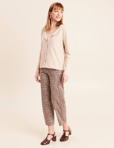 Pantalon magique Le L&eacute;ger coupe barrel beige femme