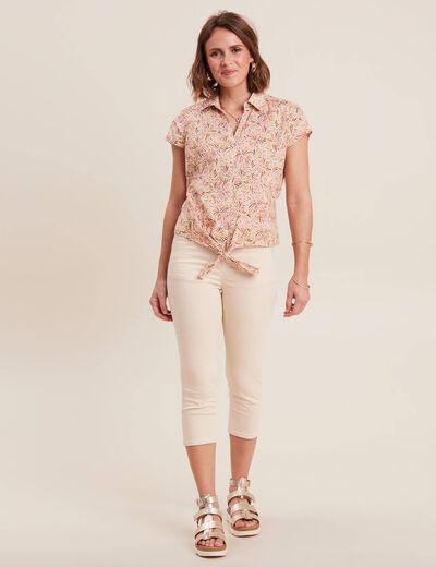 Chemise manches courtes multicolore femme