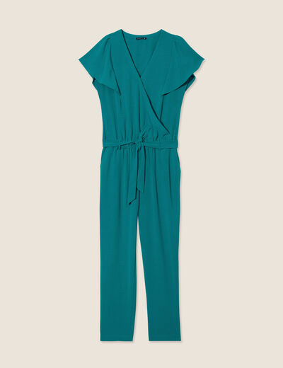 Combinaison pantalon droite vert femme