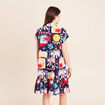 Robe courte &eacute;vas&eacute;e col chemise multicolore femme