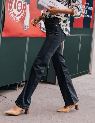 Jean magique L'Unique coupe bootcut denim noir femme