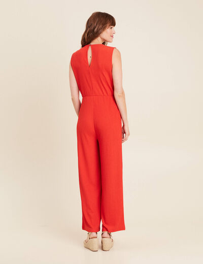 Combinaison pantalon rouge femme