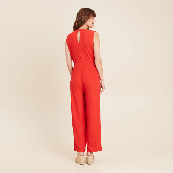 Combinaison pantalon rouge femme