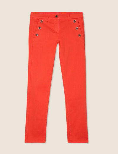 Pantalon ajusté 7/8ème orange foncé femme