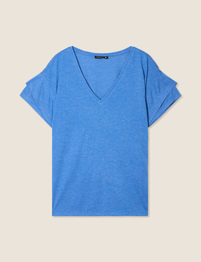 T-shirt manches courtes bleu femme