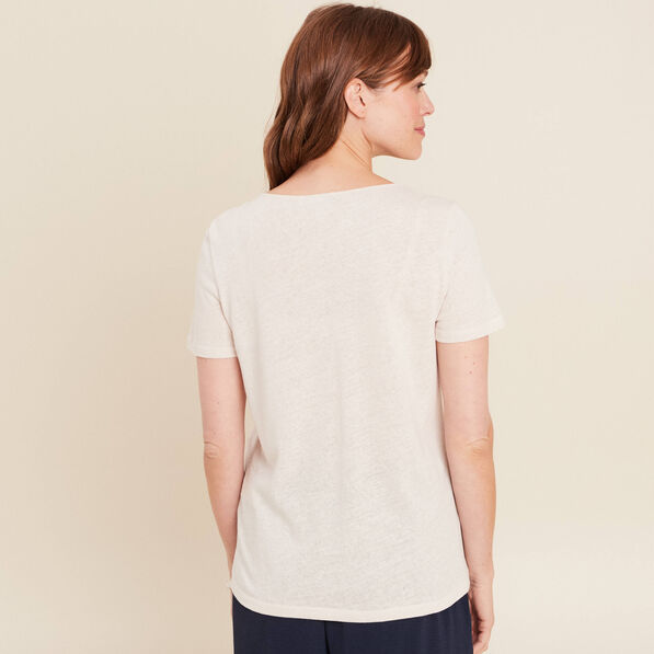 t shirt manches courtes col en v gris clair femme T-shirt manches courtes col en V gris clair femme