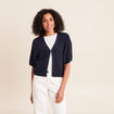 Gilet manches courtes bleu marine femme
