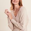 Pull manches longues couleur or femme