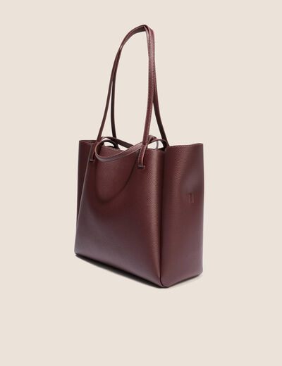 Sac cabas doubl&eacute; bordeaux femme