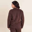 Veste doubl&eacute;e marron fonc&eacute; femme