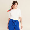 T-shirt manches coude ecru femme