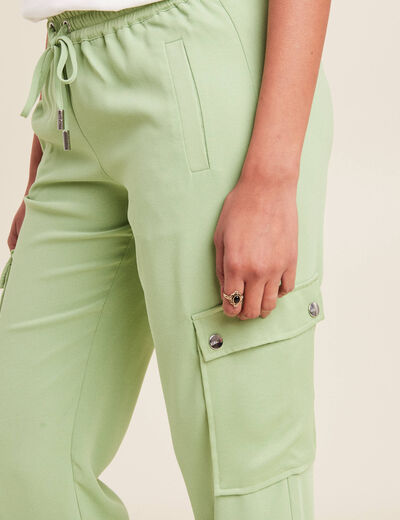 Pantalon cargo vert émeraude femme