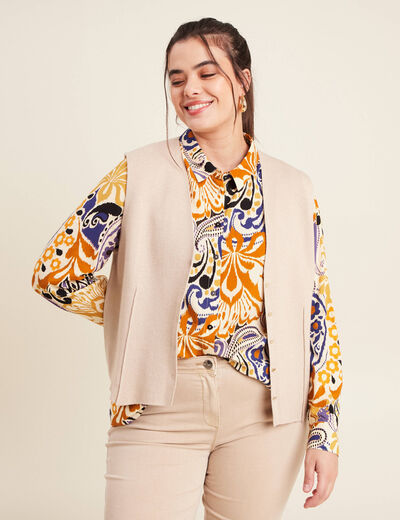 Gilet sans manches couleur or femme