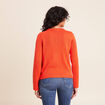 Gilet droit long &agrave; manches longues orange fonc&eacute; femme