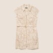 Robe droite zipp&eacute;e beige femme