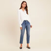 Chemise fluide manches longues ecru femme