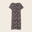 Robe évasée manches courtes noir femme