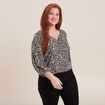 Blouse manches 3/4 noir femme
