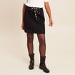 Jupe trap&egrave;ze r&eacute;versible noir femme