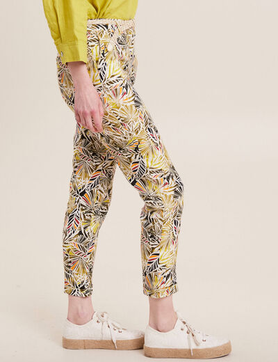 Pantalon à ceinture vert femme