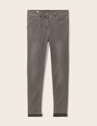 Jean ajusté taille standard 7/8ème gris femme