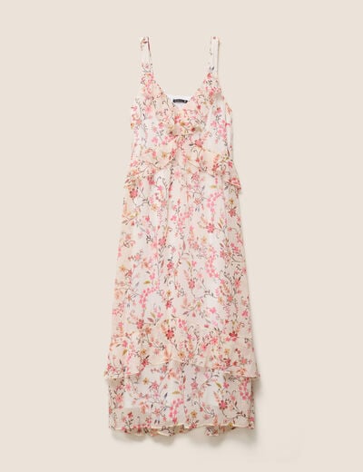 Robe longue &eacute;vas&eacute;e sans manches doubl&eacute;e multicolore femme
