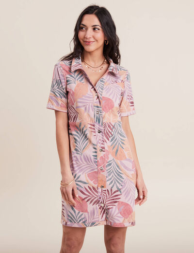 Robe moulante réversible orange corail femme