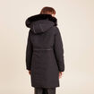 Parka d&eacute;perlante &agrave; capuche noir femme