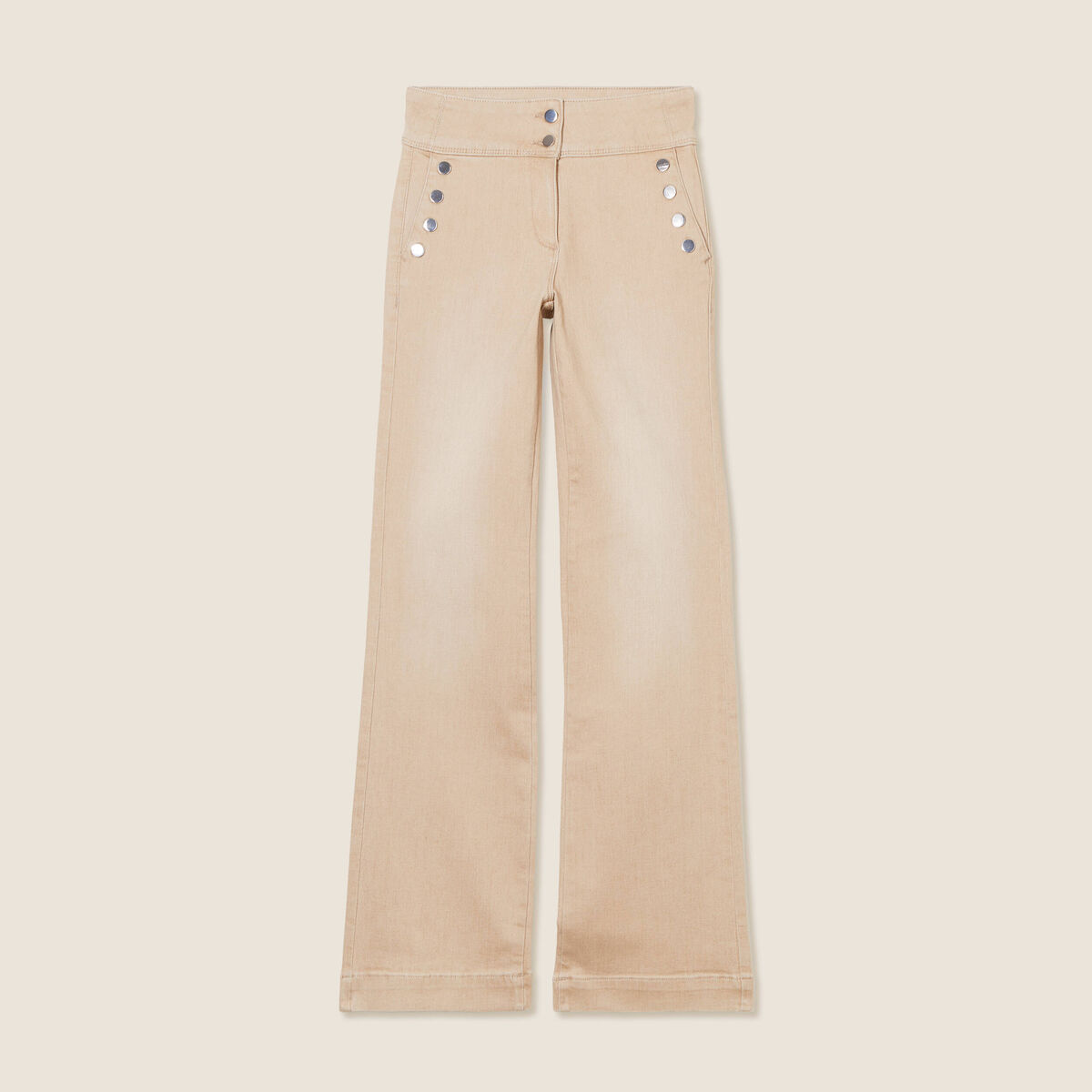 Jean coupe bootcut taille haute sable femme