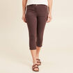 Pantacourt droit taille standard marron femme