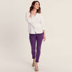 Jean ajusté 7/8ème violet foncé femme