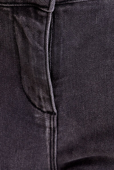 Jean ajusté avec sequins denim gris femme