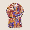 Chemise ample manches courtes multicolore femme