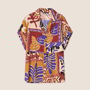 chemise ample manches courtes multicolore femme Chemise ample manches courtes multicolore femme