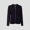 Gilet manches longues zippé noir femme