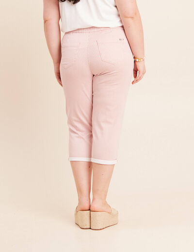 Pantacourt coupe mom large rose femme