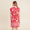 Robe droite courte col V manches courtes ecru femme