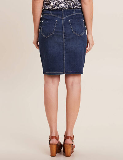 Jupe droite denim brut femme