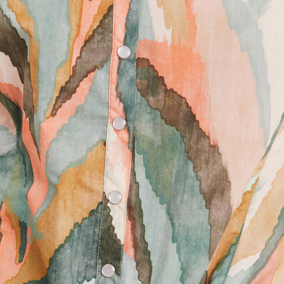 Chemise manches courtes nouée multicolore femme