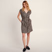 Robe droite zippée ceinturée noir femme
