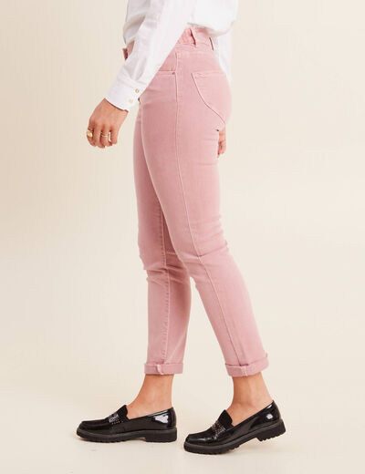 Jean ajusté 7/8ème 5 poches mauve femme