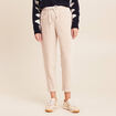 Pantalon coupe mom en velours sable femme