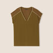 T-shirt manches courtes vert olive femme