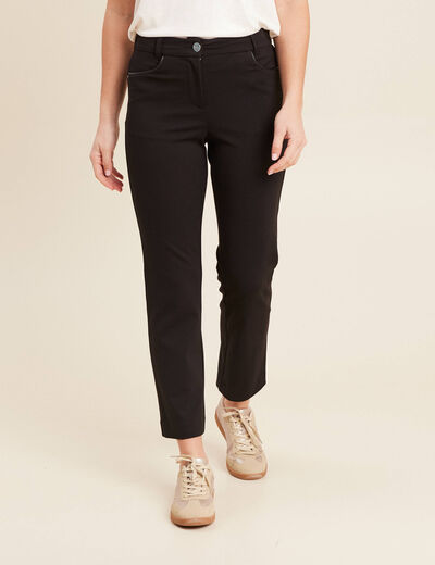 Pantalon droit noir femme