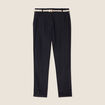 Pantalon flou ceinturé noir femme