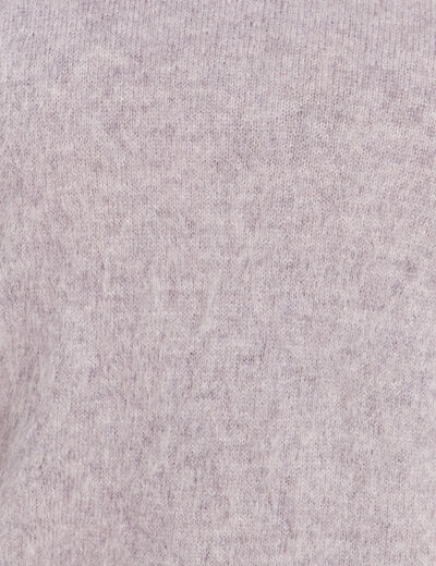 Pull cachemire col montant gris clair femme