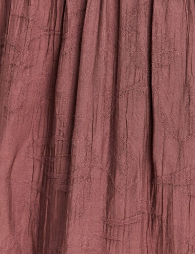 Robe &eacute;vas&eacute;e col v doubl&eacute;e marron fonc&eacute; femme