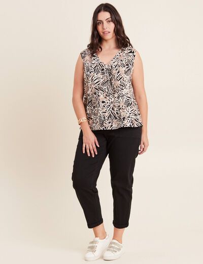Blouse sans manches noir femme