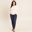 Pull col tunisien ivoire femme